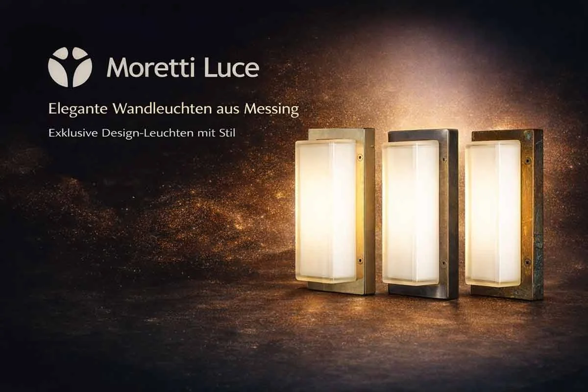 Moretti Luce ICE CUBIC 3410 Außenwandleuchte Messing IP65 für Terrasse und Fassade
