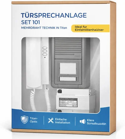 Türsprechanlage SET 101 – Verpackung, Mehrdraht Technik in Titan