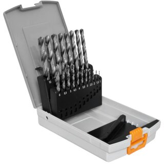 Metallspiralbohrer-Set, HSS-G, 19-teilig, DIN 338, in Kunststoffbox,