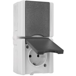 Steckdose, senkrecht, 2-fach, AP/FR, proAqa, KOPP Steckdose, 2-fach, senkrecht 