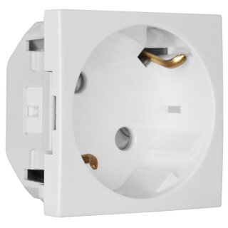 Modul-Einsatz Schutzkontakt-Steckdose, für Boden-Einbau-Steckdose, reinweiß, 45 x 45