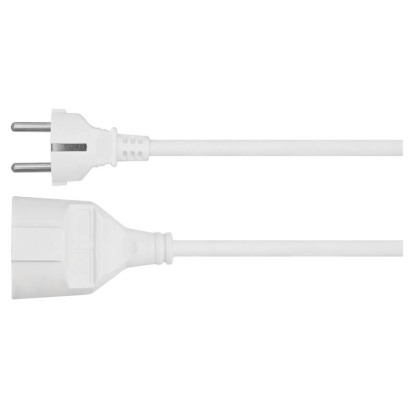 Schutzkontakt-Verlängerung, H05 VV-F 3G1,5 2 m weiß