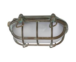 Schiffsleuchte oval Altmessingguss maritime...