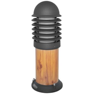 Außensockelleuchte, 1 x E27/100W, Aludruckguss Holzoptik