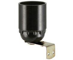 Iso-Fassung E27, schwarz, mit Metallwinkel
