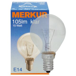 Tropfenlampe, E14/15W, klar
