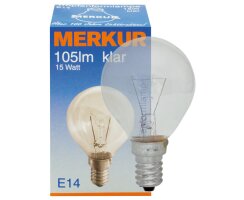 Tropfenlampe, E14/15W, klar