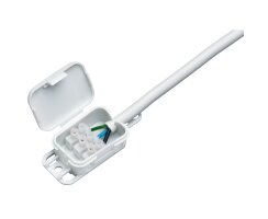 Kabeldose, AP, 4 Einführungen für Kabel 2,5², L 56, B 40, H 23