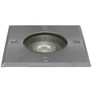 Erdeinbaustrahler, GU10/230V/35W, EDELSTAHL, eckig,TELESOUND
