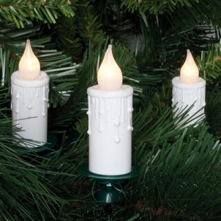 LED-Weihnachtsbaumkette, opal/weiß, 20 Kerzen, 40 warmweiße LEDs