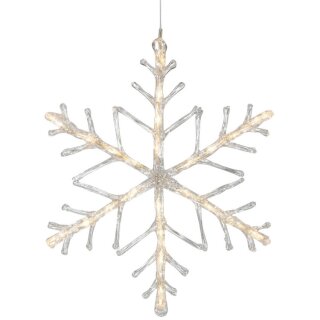 LED-Schneeflocke, 24 warmweiße LEDs Außentrafo
