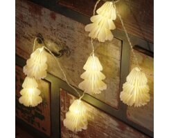 LED-Minilichterkette, Papiertannenbäumchen, 12...