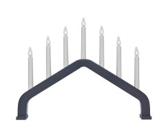 Weihnachtsleuchter, 7 x E10/34V/3W, HOUSE, grau