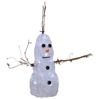 LED-Figur, CRYSTAL SNOWMAN, 20 weiße LEDs