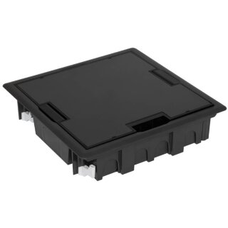 Bodeneinbaudose, mit Klappdeckel, für 8 Module 45 x 45 oder 16 Module 22,5 x 45