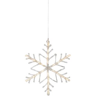 LED-Schneeflocke, 24 warmweiße LEDs batteriebetrieben