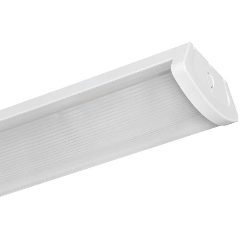 Wannenleuchte, 2 x G13/36W, für LED-Röhren, Abdeckung prismatisch