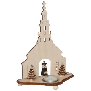 Teelichthalter, Seiffener Kirche Holz