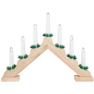 Weihnachtsleuchter, 7 warmweiße LEDs, natur