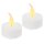 LED-Teelichter, 2er-Set, je 1 flackernde orange LED, mit Timer