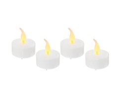 LED-Teelichter, 4er-Set, je 1 flackernde orange LED, mit...