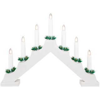 Weihnachtsleuchter, 7 warmweiße LEDs, batteriebetrieben