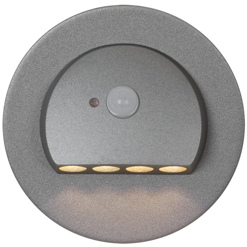 Treppeneinbauleuchte, LEDs/230V/0,93W, graphit, RUBI mit Bewegungsmelder graphit