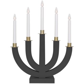 Weihnachtsleuchter, 5 x E10/55V/3W, ELI dunkelgrau