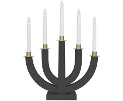Weihnachtsleuchter, 5 x E10/55V/3W, ELI dunkelgrau
