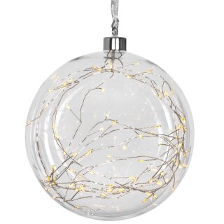 Glaskugel, GLOW, 80 warmweiße LEDs