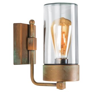 Außenwandleuchte E27 Vintage – Wandlampe außen Messing Glas IP44 Silindar 3390