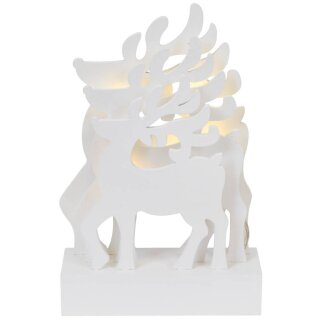LED-Weihnachtsleuchter, 3D-Rentiere, 5 warmweiße LEDs, batteriebetrieben