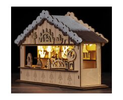 Weihnachtsmarkthütte, warmweiße LEDs,...