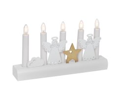 Weihnachtsleuchter, 5 x E10/55V/3W, JULIA Engel