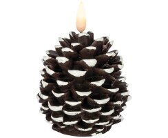 LED-Echtwachskerze, FLAMME CONE, 1 warmweiße LED