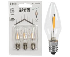 LED-Filament-Topkerze, klar, E10/23-55V/0,5W, 1900K