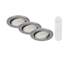 Einbaustrahler-Set, 3x LED/GU10/4,9W, 400 lm, 2700-6500K...