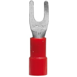 Gabelkabelschuh, mit PVC-Isolation, nach DIN 46237, rot