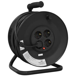Kabeltrommel, 4 Schutzkontakt-Steckdosen, H05 RR-F 3G1,5