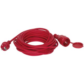 Schutzkontakt-Gummi- Verlängerung, H05 RR-F 3G x 1,5², rot