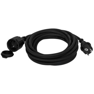 Schutzkontakt-Gummi- Verlängerung, H05 RR-F 3G x 1,5², schwarz