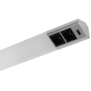 LED-Möbelunterbauleuchte, DENIS, 4000K, mit 2 Steckdosen