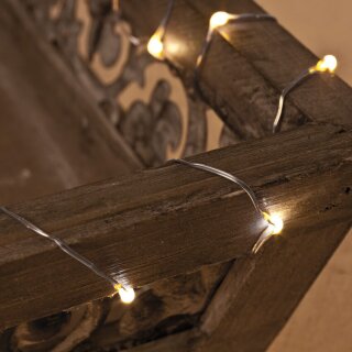 LED-Minilichterkette, warmweiße LEDs, batteriebetrieben