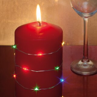 LED-Minilichterkette, bunte LEDs, batteriebetrieben