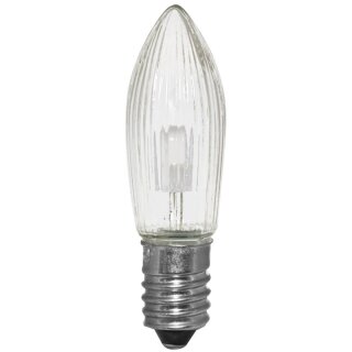 LED-Topkerze, klar, E10/8-55V, warmweiß