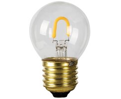 LED-Filament-Lampe, Tropfen-Form, klar, E27/1W, 90 lm, 2400K