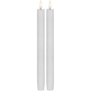 2 LED-Echtwachskerzen, FLAMME ANTIQUE, 1 warmweiße flackernde LED
