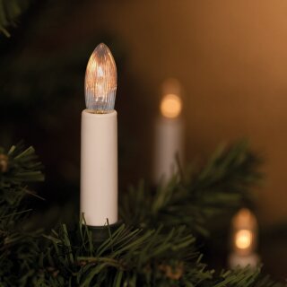 Weihnachtsbaumkette, klar/weiß, E10