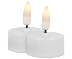 LED-Teelichter, FLAMME/XL, 1 warmweiße LED, 2er-Set
