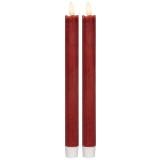2 LED-Echtwachskerzen, FLAMME ANTIQUE, 1 warmweiße flackernde LED